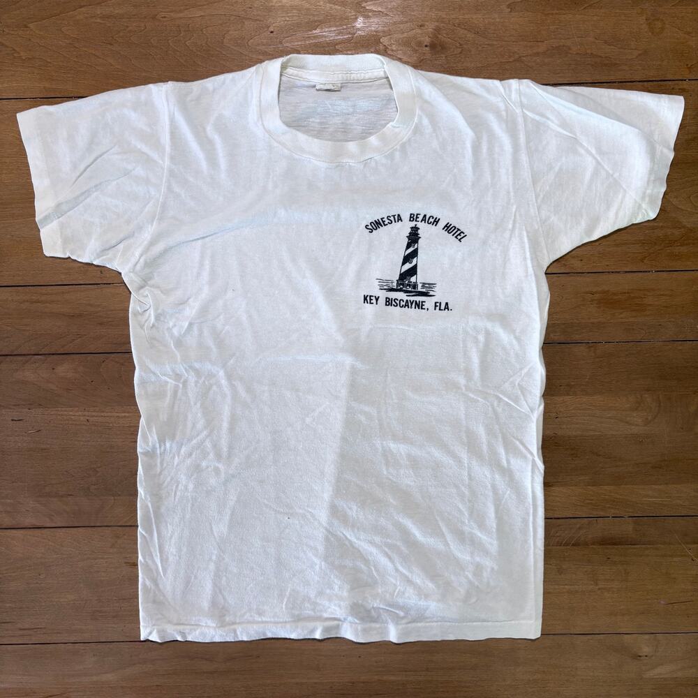 VTG 80s Sonesta Beach Hotel Key Biscayne FL T-Shirt Lighthouse Single Stitch